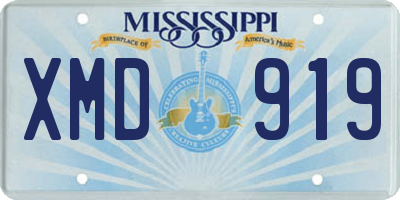 MS license plate XMD919