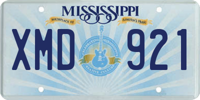 MS license plate XMD921