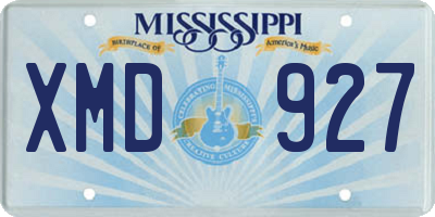 MS license plate XMD927