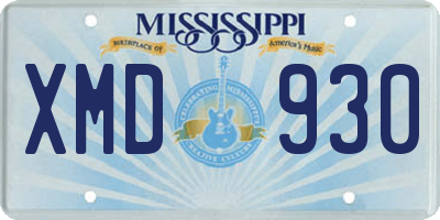 MS license plate XMD930