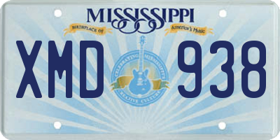 MS license plate XMD938