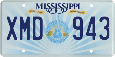 MS license plate XMD943