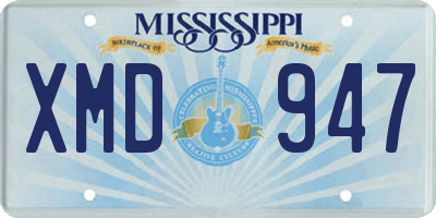 MS license plate XMD947