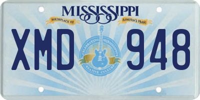 MS license plate XMD948