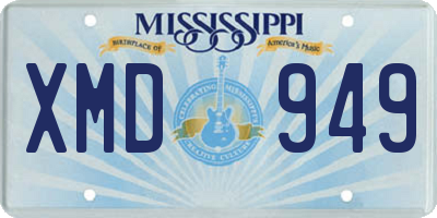MS license plate XMD949