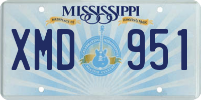 MS license plate XMD951