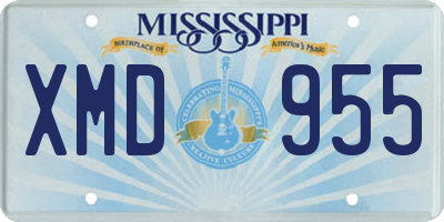 MS license plate XMD955