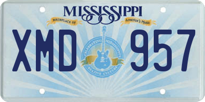 MS license plate XMD957