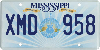 MS license plate XMD958
