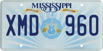 MS license plate XMD960