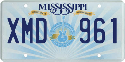 MS license plate XMD961