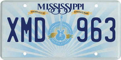 MS license plate XMD963
