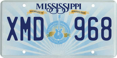 MS license plate XMD968