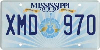 MS license plate XMD970