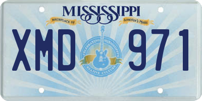 MS license plate XMD971
