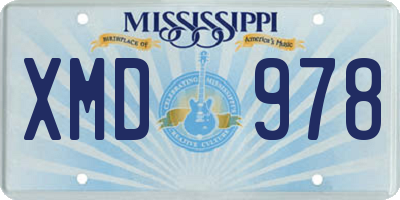 MS license plate XMD978