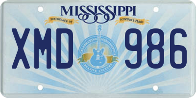MS license plate XMD986