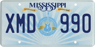 MS license plate XMD990