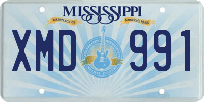MS license plate XMD991