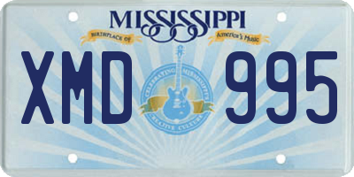 MS license plate XMD995