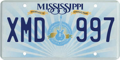 MS license plate XMD997