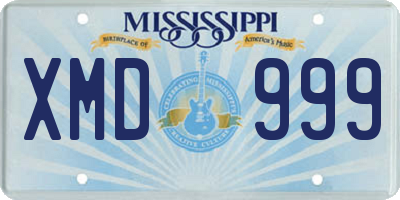 MS license plate XMD999