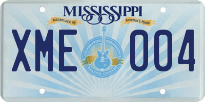 MS license plate XME004