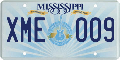 MS license plate XME009