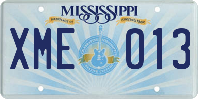 MS license plate XME013