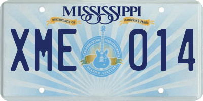 MS license plate XME014