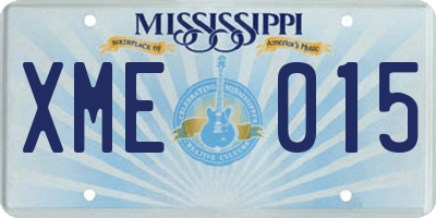 MS license plate XME015