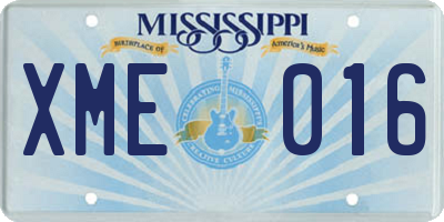 MS license plate XME016