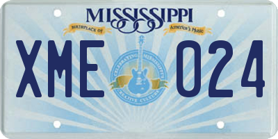 MS license plate XME024