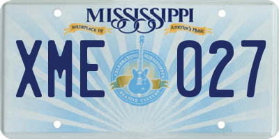 MS license plate XME027