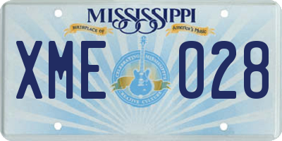 MS license plate XME028