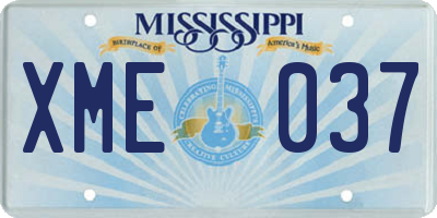 MS license plate XME037