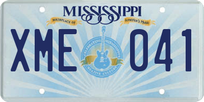 MS license plate XME041