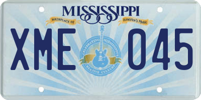MS license plate XME045