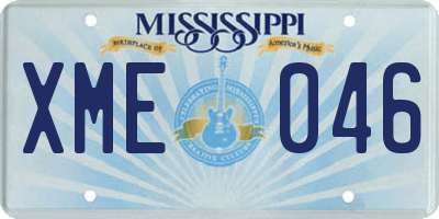MS license plate XME046