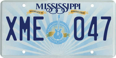 MS license plate XME047