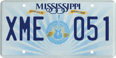 MS license plate XME051
