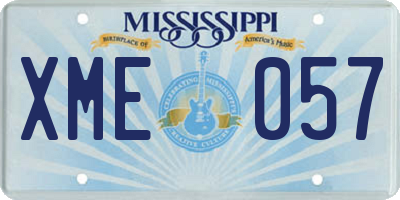 MS license plate XME057