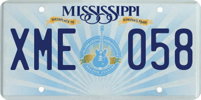 MS license plate XME058