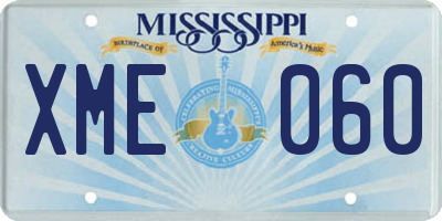 MS license plate XME060