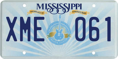 MS license plate XME061