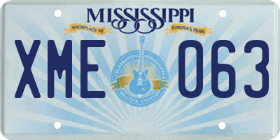 MS license plate XME063