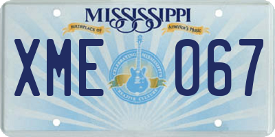 MS license plate XME067