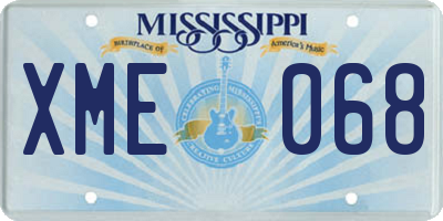 MS license plate XME068