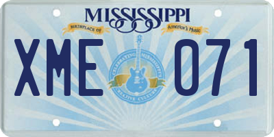 MS license plate XME071