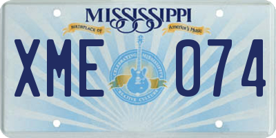 MS license plate XME074